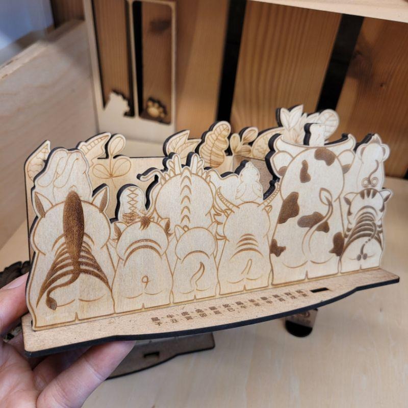 12生肖造型_筆筒_便條紙座_木質-DIY-（買二送一）-細節圖7