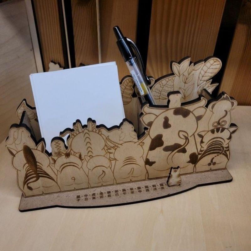 12生肖造型_筆筒_便條紙座_木質-DIY-（買二送一）-細節圖8