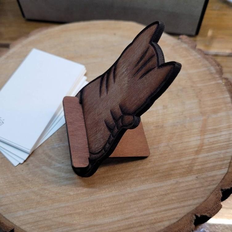 貓咪造型名片架_小物置物架_木質.壓克力雷雕-細節圖4