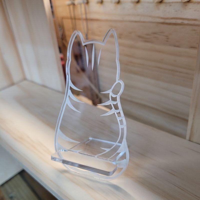 貓咪造型名片架_小物置物架_木質.壓克力雷雕-細節圖5