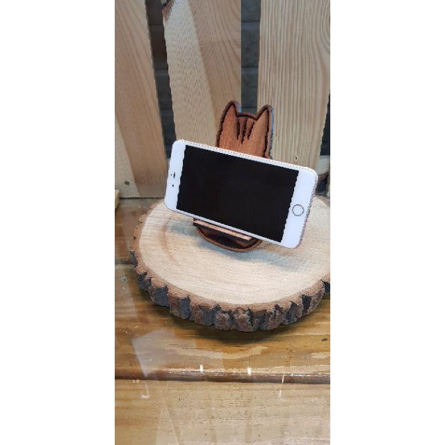 貓咪造型/手機架_木質雷雕-細節圖7