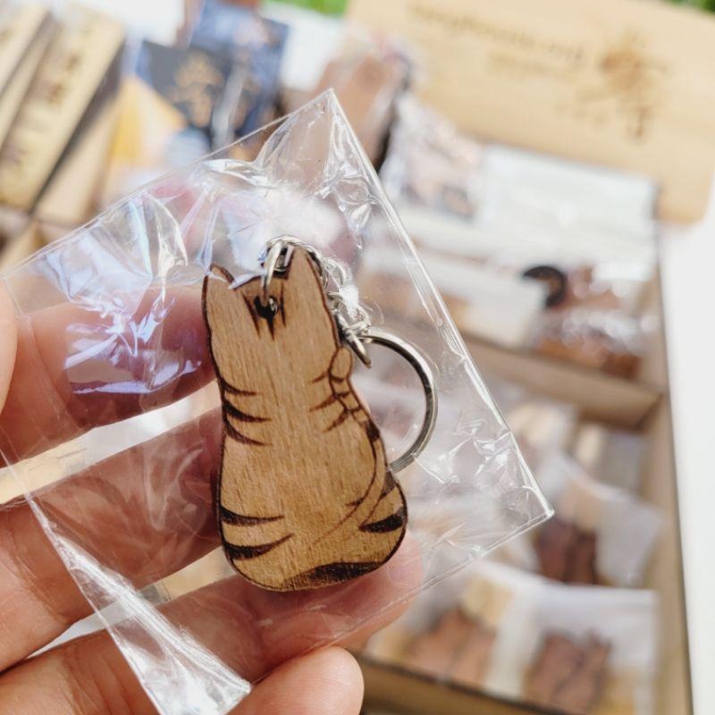 貓咪／12生肖／木作吊飾/key圈/吊飾/掛飾_木質雷雕-細節圖5