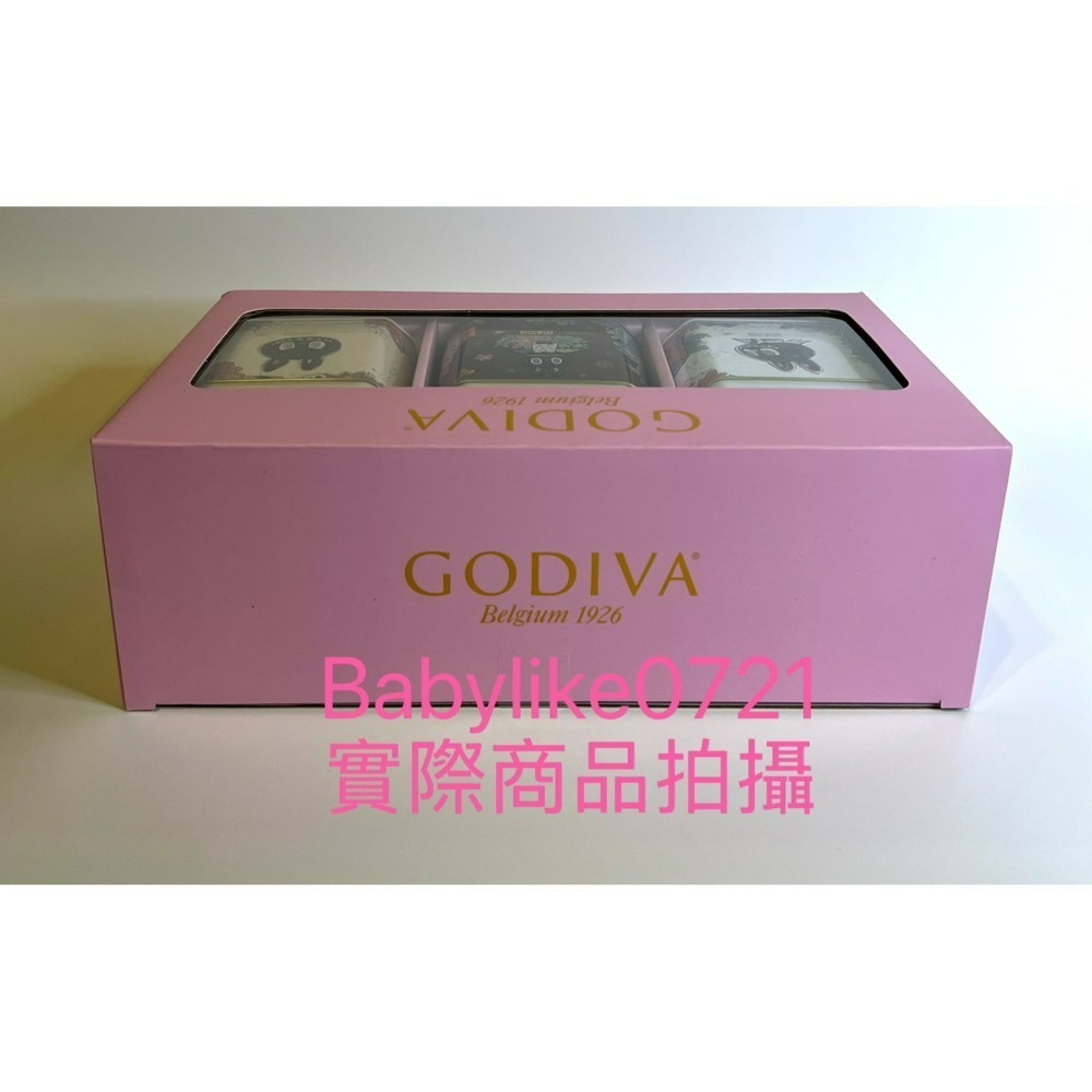 [babylike0721]好市多=GODIVA XLABUBU經典大師巧克力鐵盒含餡)3入X1組=現貨#3112953-細節圖3