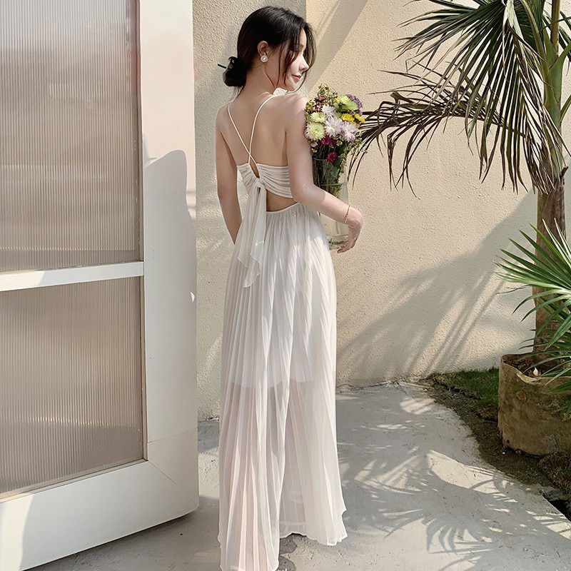 【LONG龍衣鋪】希臘女神款百褶露背質感洋裝💖-細節圖4