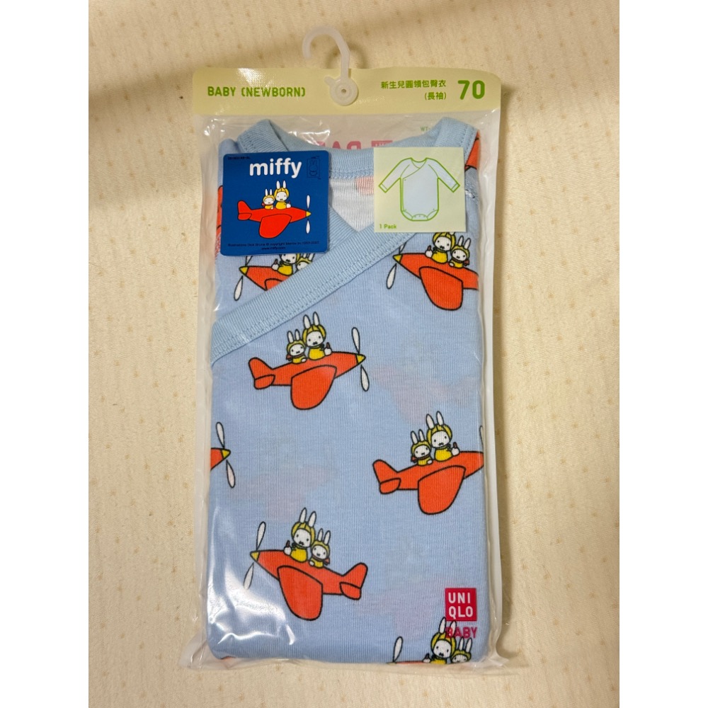 全新 - Uniqlo 長袖圓領包臀衣（前開襟款） 尺寸70 2件-細節圖2