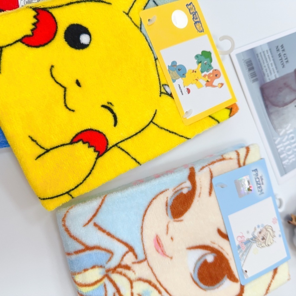 【兒童毛巾】正版授權 酷洛米 美樂蒂 大耳狗 艾莎 迪士尼公主 蜘蛛人 史努比 寶可夢 100%純棉-細節圖5