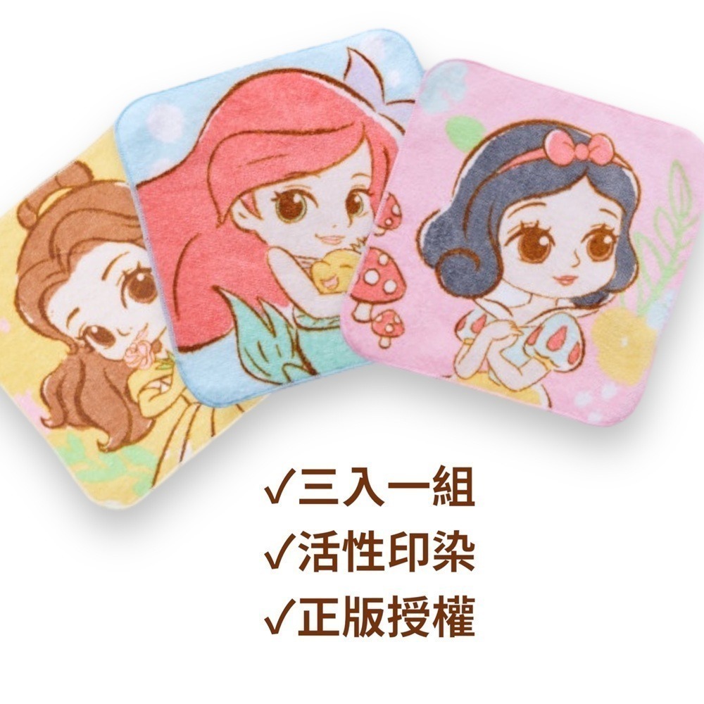 【小方巾🌼3入組】100%純棉小方巾 正版授權 口水巾 小手帕 寶可夢 公主 冰雪 漫威 維尼 史努比-細節圖4