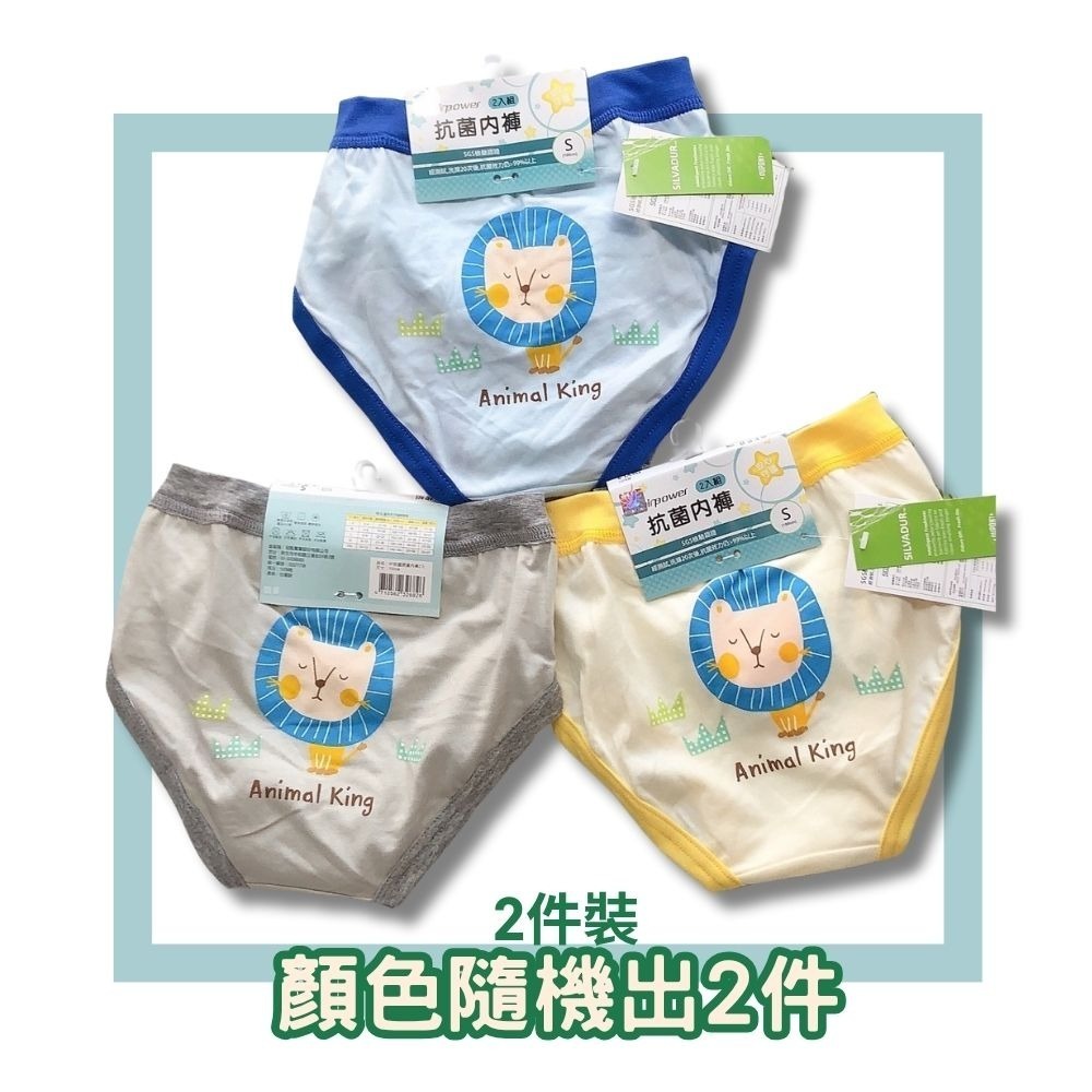 8346A抗菌獅子男童三角褲2入組 台灣製造 100%純棉 兒童內褲 男童三角內褲  抗菌內褲-細節圖2