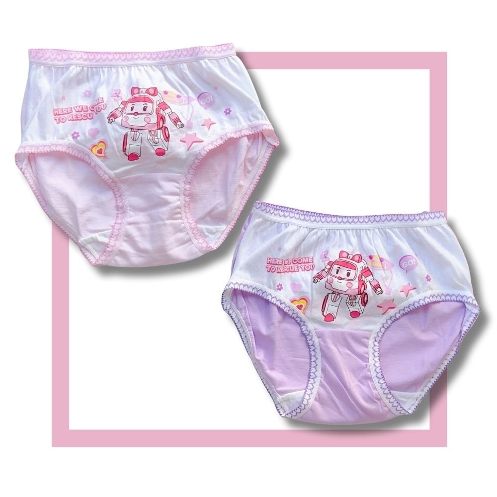 7284波力女童三角褲2入組 台灣製造 100%純棉 兒童內褲 女童三角內褲-細節圖2