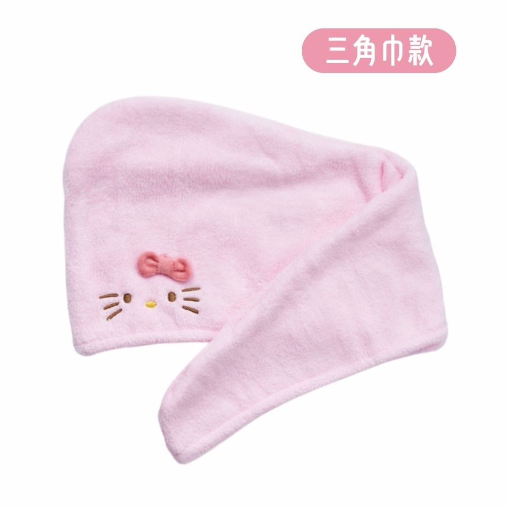 【三麗鷗乾髮帽】乾髮帽  擦髮巾 正版授權 Hello Kitty 珊瑚絨乾髮帽 浴帽 擦髮巾 包頭-細節圖4