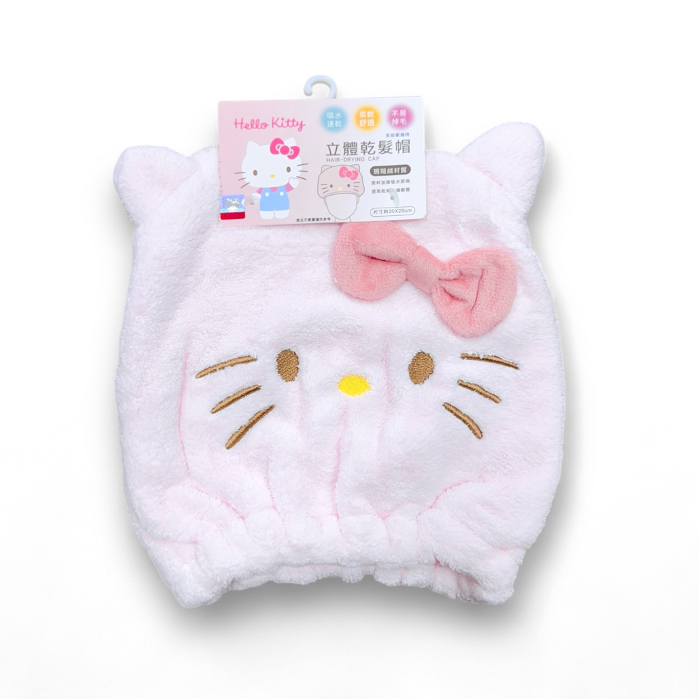 【三麗鷗乾髮帽】乾髮帽  擦髮巾 正版授權 Hello Kitty 珊瑚絨乾髮帽 浴帽 擦髮巾 包頭-細節圖8
