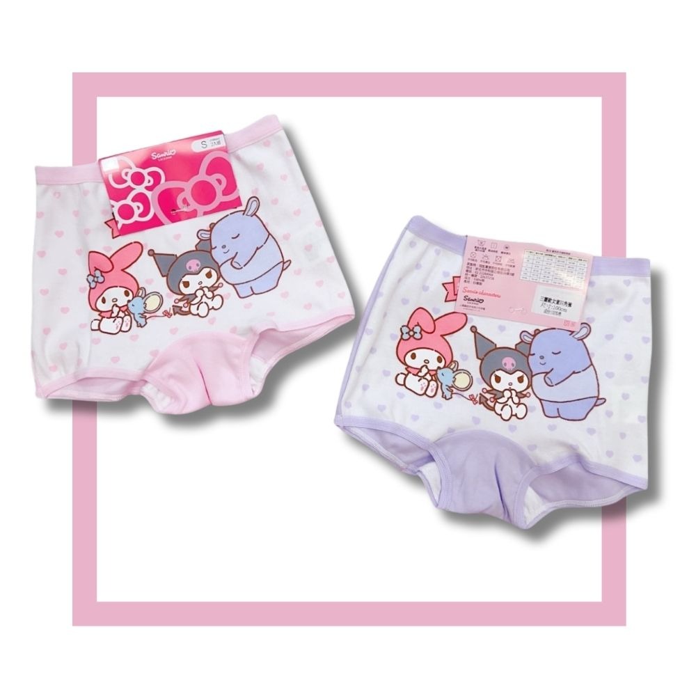 7294酷洛米女童四角平口褲2入組 台灣製造 100%純棉 兒童內褲 女童四角內褲-細節圖2