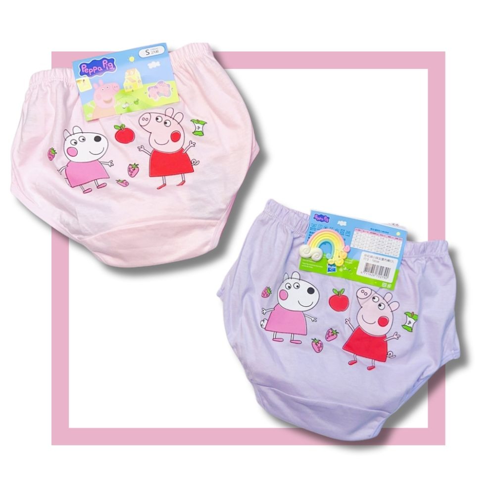 7306佩佩豬粉紅豬小妹女童三角褲2入組 台灣製造 100%純棉 兒童內褲 女童三角內褲-細節圖2