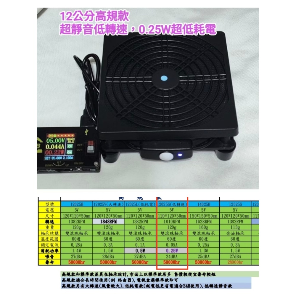 Usb風扇-規格圖1