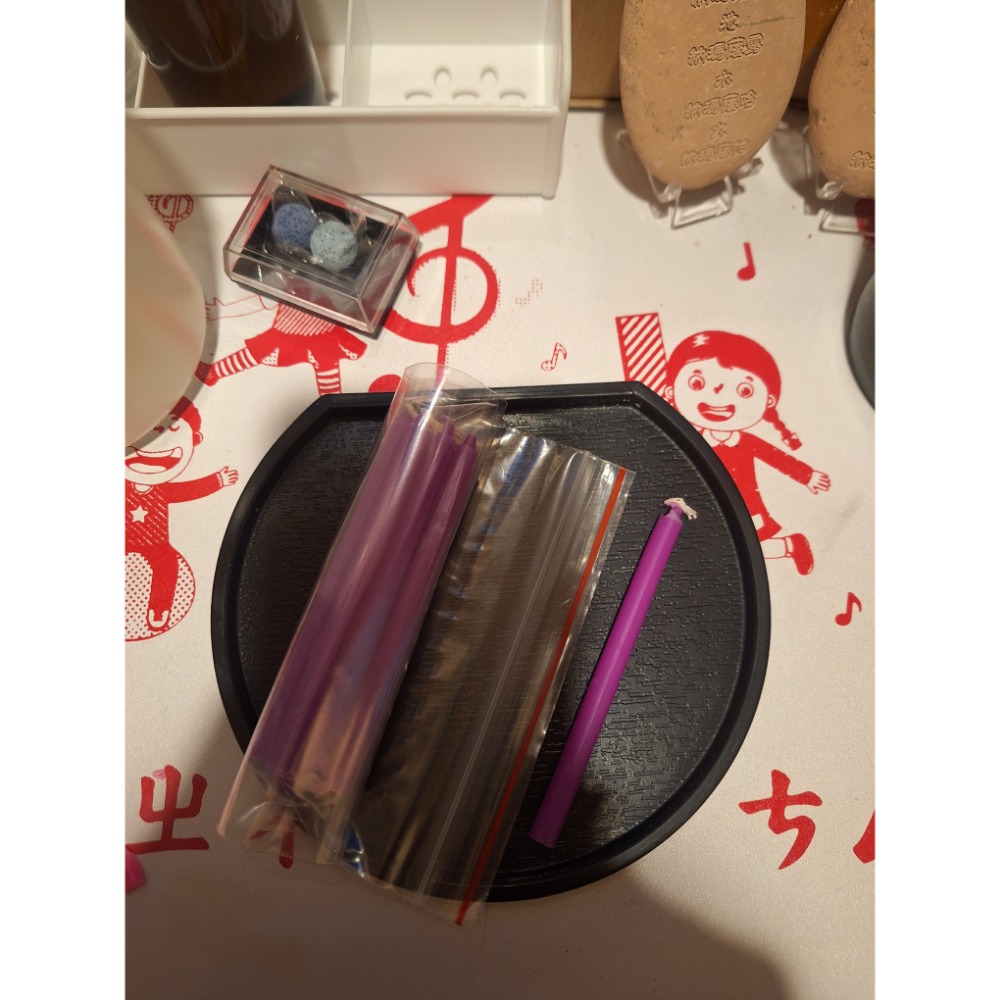 女巫手作32☪●魔法蠟燭 紫色 10入 魔法儀式 許願 冥想 脈輪 守護 靈性 洞察 覺醒-細節圖2