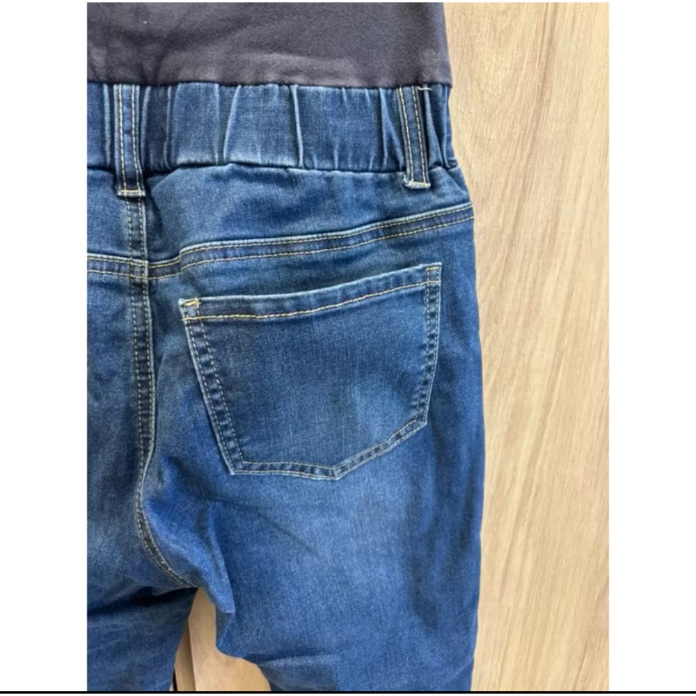 二手 孕婦裝 Mamaway 媽媽餵 XS 孕婦牛仔褲 深藍色丹寧 適合產前XS-S號媽咪 孕婦褲 孕前50公斤可-細節圖2