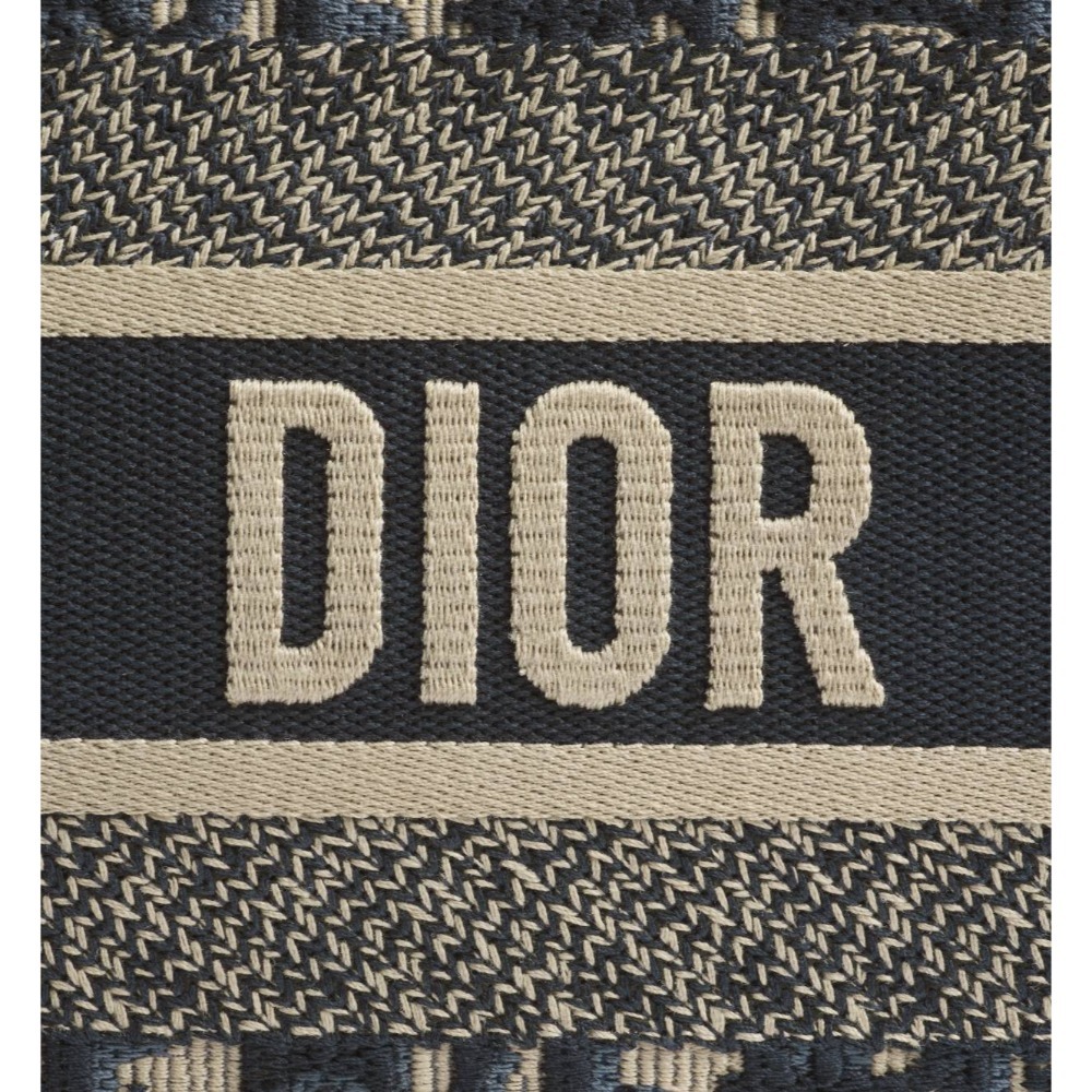 Dior Book Tote 中型托特包 藍色 Dior Oblique 刺繡和小牛皮-細節圖5