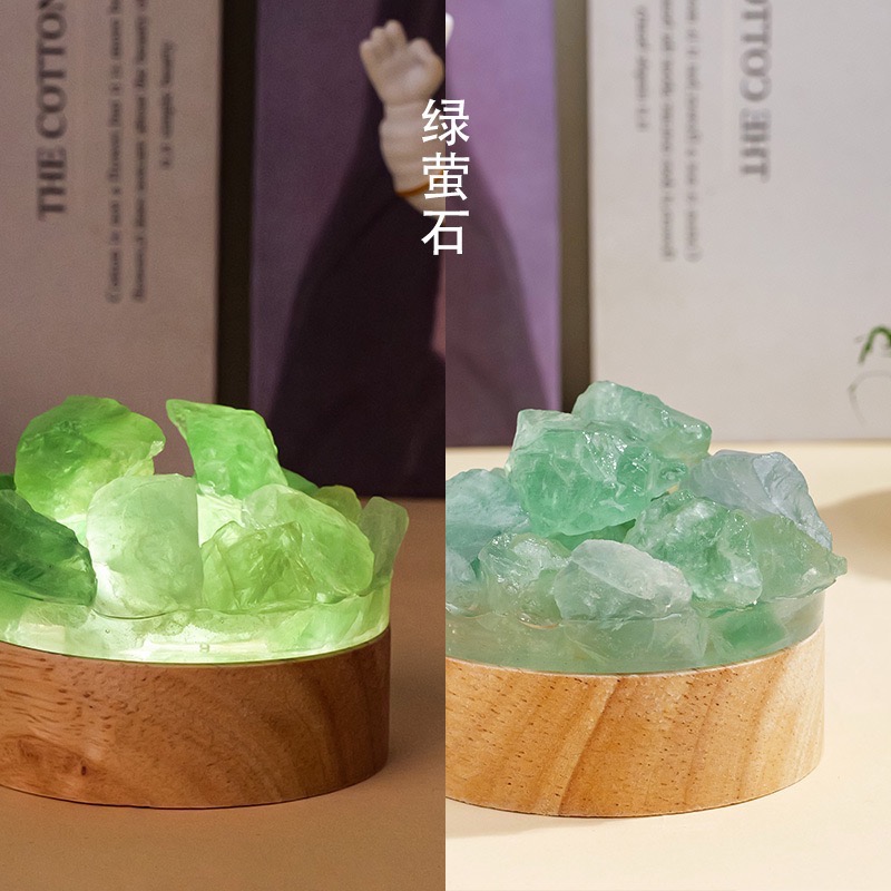 天然水晶簇滴膠小夜燈紫水晶氛圍燈臥室床頭護眼夜燈創意禮物擺飾-細節圖5