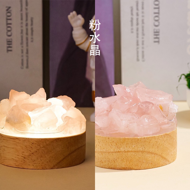 天然水晶簇滴膠小夜燈紫水晶氛圍燈臥室床頭護眼夜燈創意禮物擺飾-細節圖7