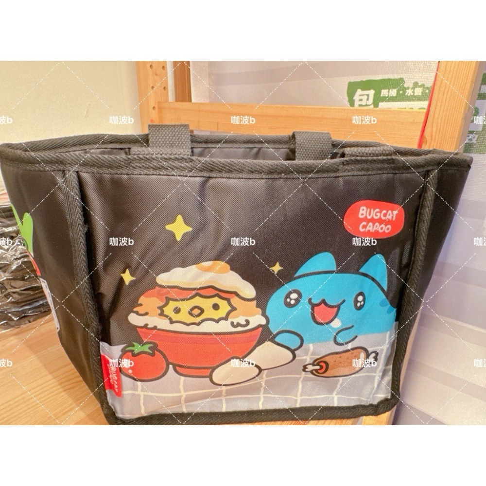 咖波雞滷飯加蛋保溫保冷袋（黑）/橘子咖波水果攤保溫保冷袋（藍）/咖波保冷袋/咖波保溫袋/咖波便當袋-細節圖6