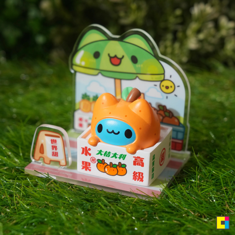 貓貓蟲咖波臺灣百味壓克力場景公仔(1款）/咖波盲盒/水蜜桃發財車/波波冰菓室/咖波請支援收銀/高級水果攤-細節圖3