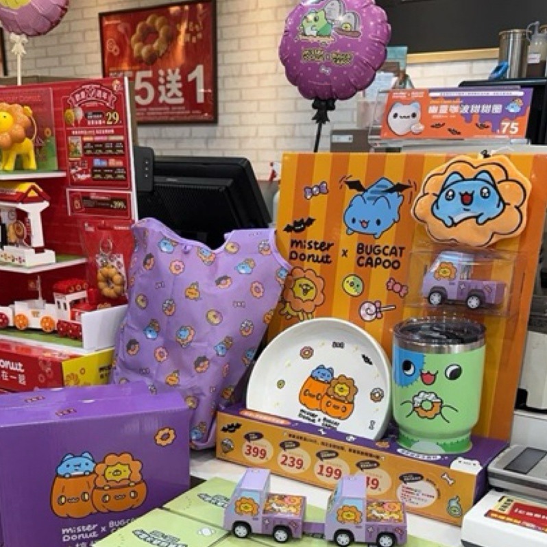咖波收納袋/咖波折疊收納袋/咖波聯名收納袋/咖波購物袋/mister donut聯名咖波折疊收納袋-細節圖4