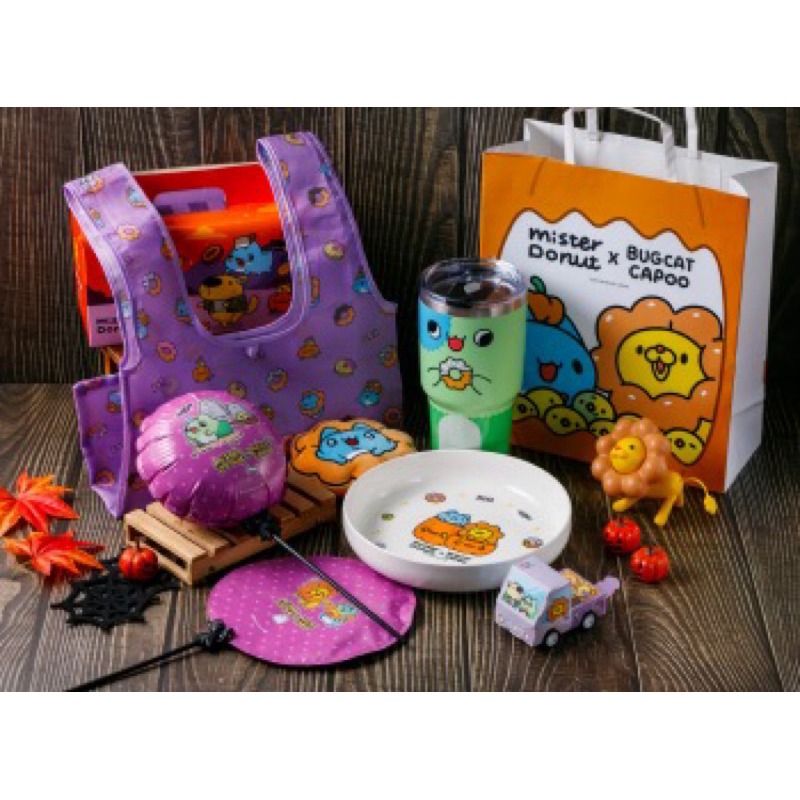 咖波收納袋/咖波折疊收納袋/咖波聯名收納袋/咖波購物袋/mister donut聯名咖波折疊收納袋-細節圖5