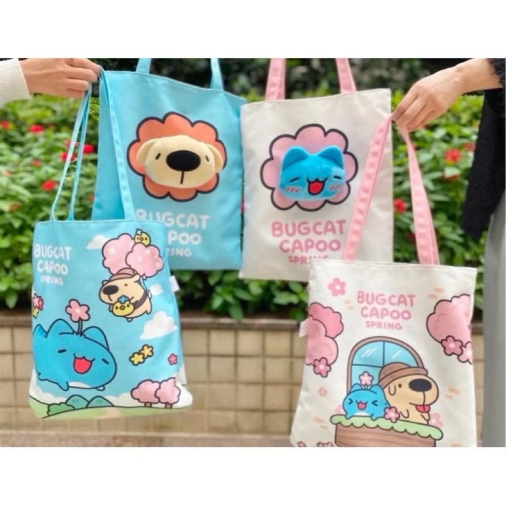 咖波限量立體布偶翻轉文青袋/咖波7-11手提袋/咖波布偶提袋-細節圖5