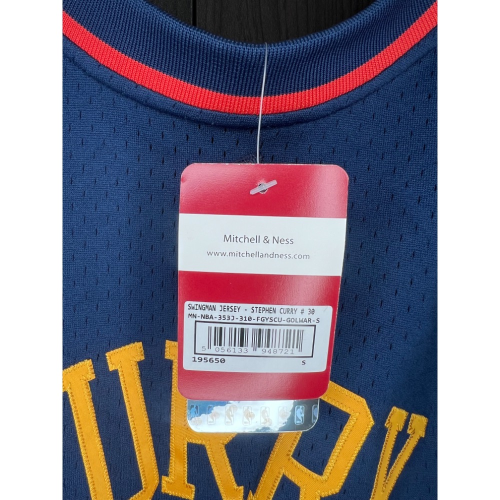 【全新含吊】Mitchell & Ness 勇士隊 Curry 復古球衣 S號 菜鳥年-細節圖6