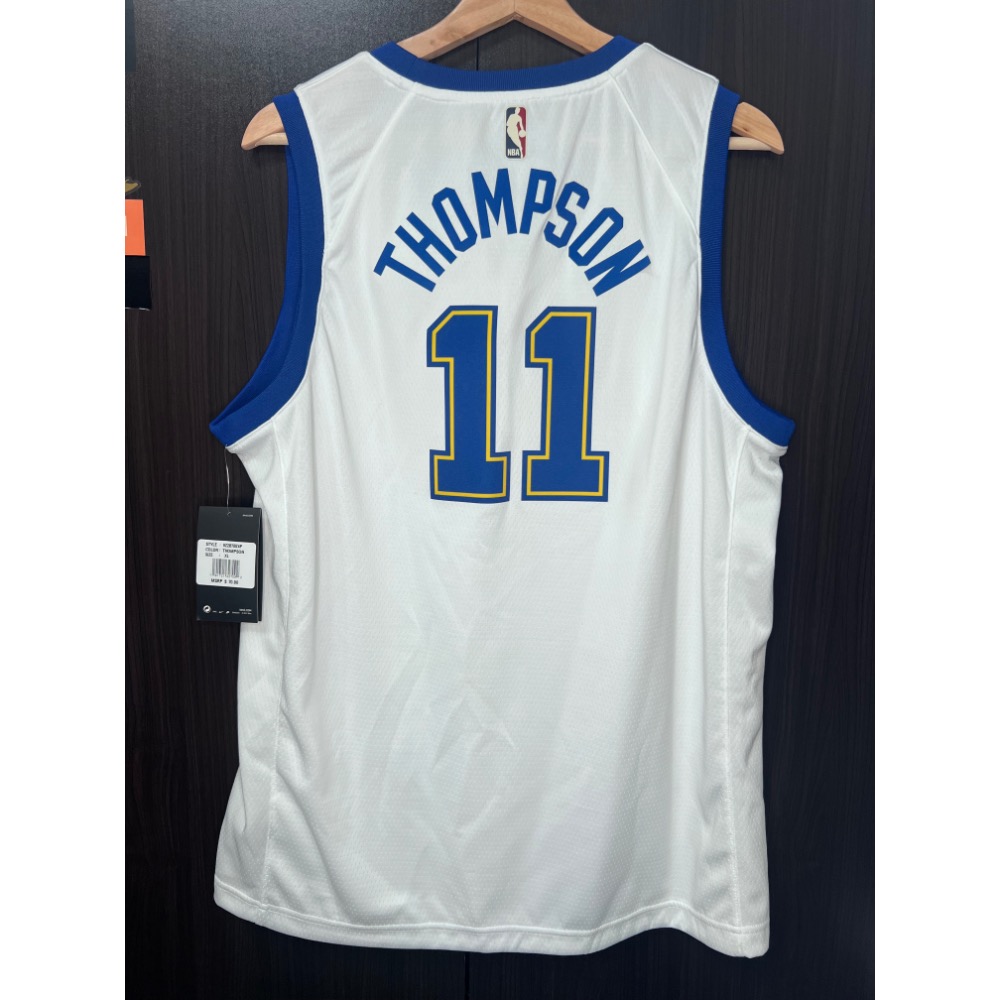 【全新含吊】Nike 勇士隊 Klay Thompson 復古球衣 大童XL (適成人M-L)-細節圖7