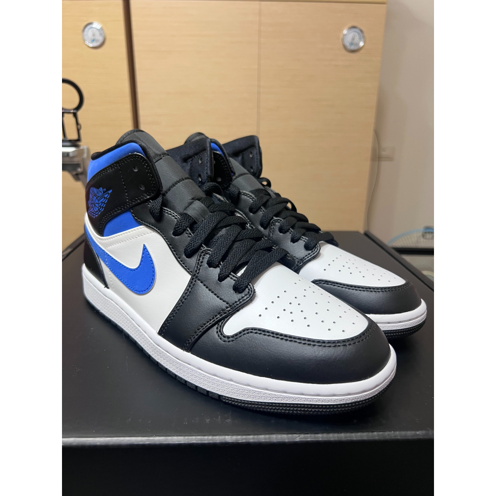 【全新無原盒】Air Jordan 1 Mid Racer Blue 黑白藍 554724-140 US9-細節圖4