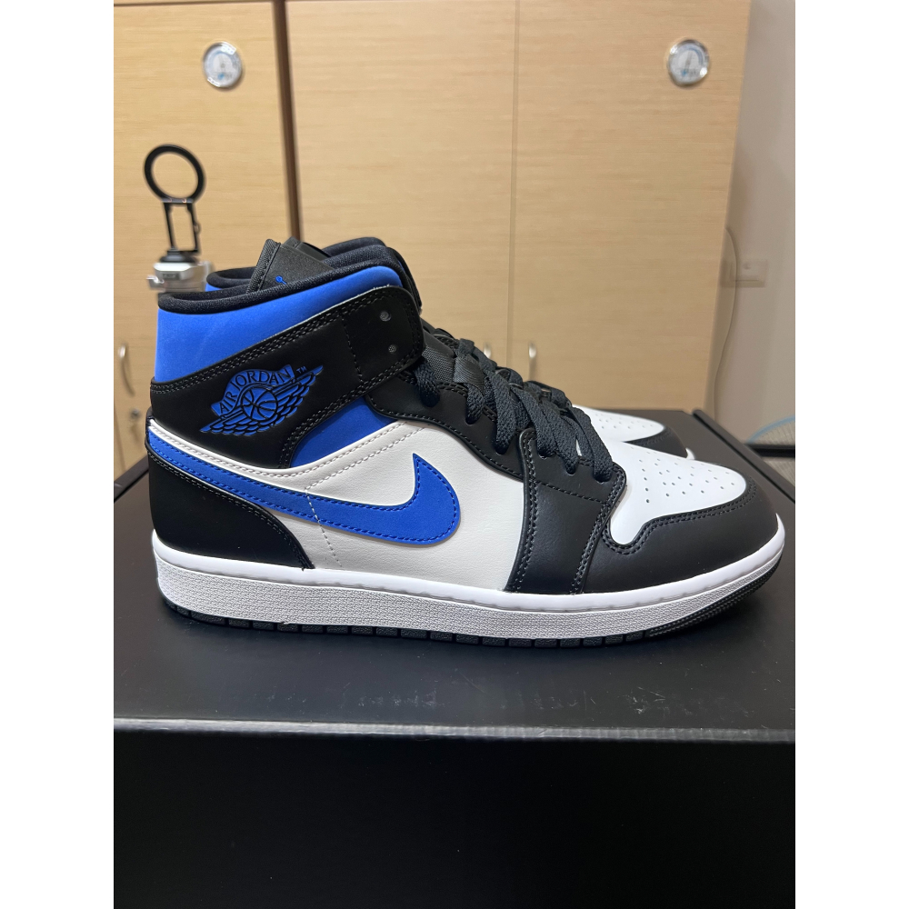 【全新無原盒】Air Jordan 1 Mid Racer Blue 黑白藍 554724-140 US9-細節圖5