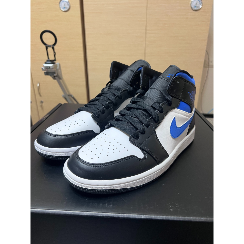【全新無原盒】Air Jordan 1 Mid Racer Blue 黑白藍 554724-140 US9-細節圖10