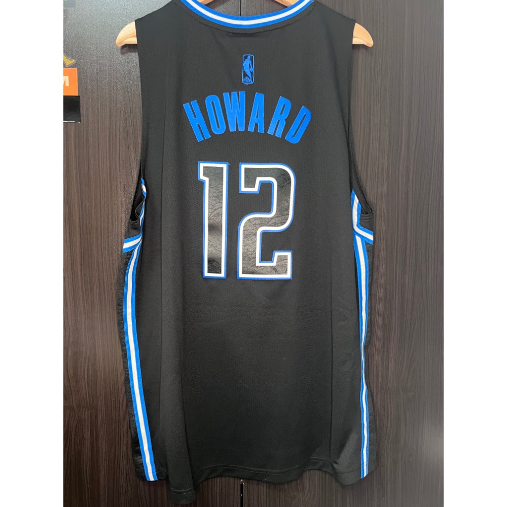 【全新限量版】Adidas 魔術隊 Howard #12 黑魂球衣 XL號 暗紋細節 絕版品-細節圖2