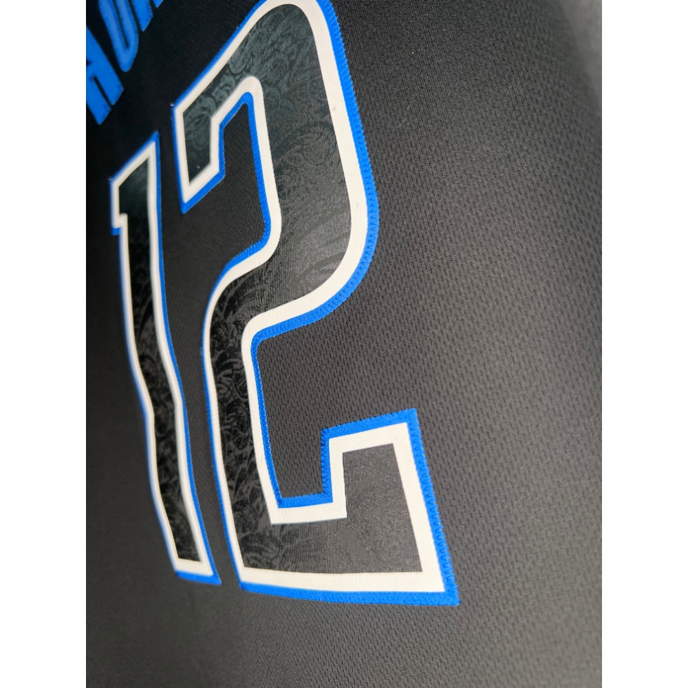 【全新限量版】Adidas 魔術隊 Howard #12 黑魂球衣 XL號 暗紋細節 絕版品-細節圖3