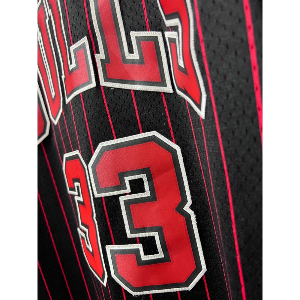 【絕版電繡】Adidas HWC 公牛隊 Pippen #33 條紋球衣 L號 72勝傳奇賽季-細節圖4