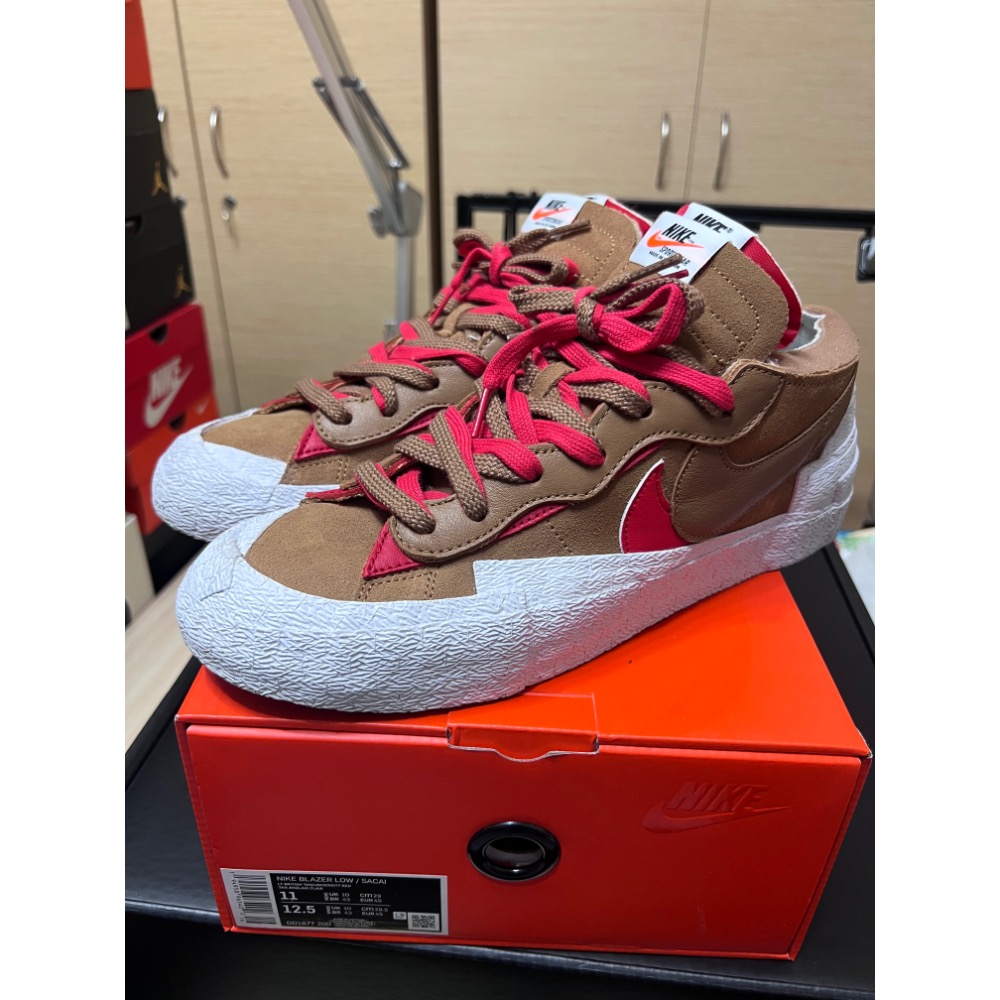 【超值二手】Nike Blazer Low x sacai 聯名 英國棕 US11 解構神鞋 美拉德穿搭-細節圖2