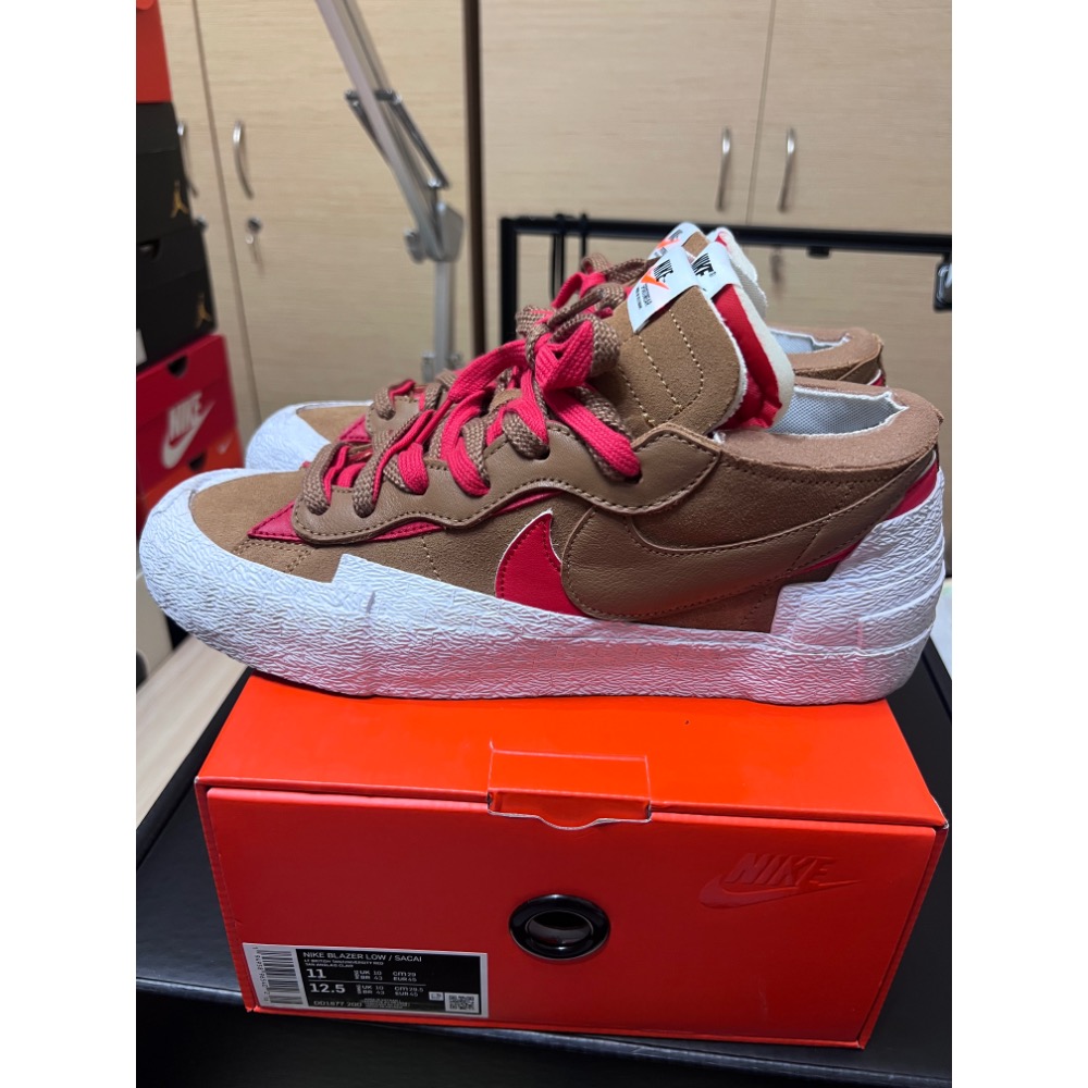 【超值二手】Nike Blazer Low x sacai 聯名 英國棕 US11 解構神鞋 美拉德穿搭-細節圖3