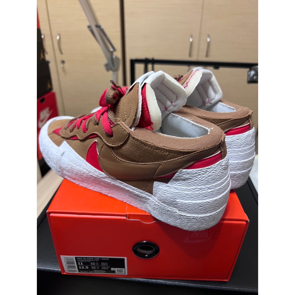 【超值二手】Nike Blazer Low x sacai 聯名 英國棕 US11 解構神鞋 美拉德穿搭-細節圖4