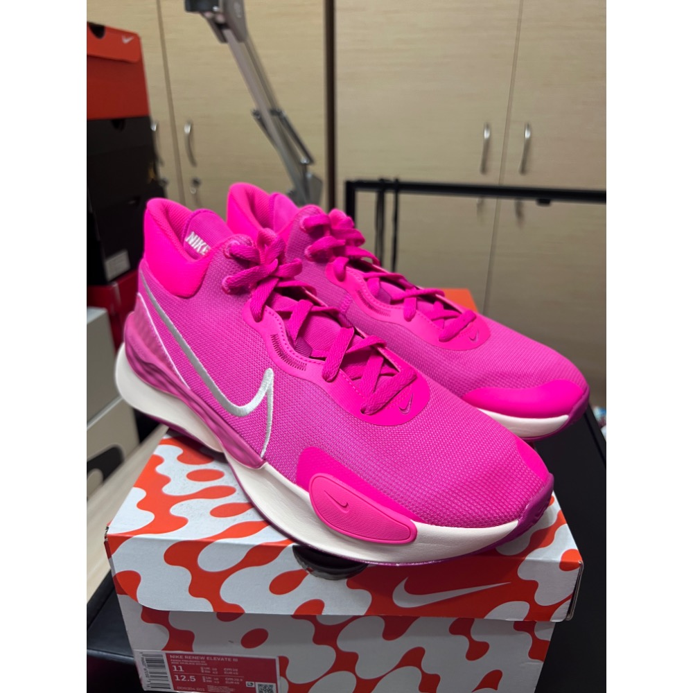 【全新現貨】Nike Renew Elevate 3 實戰籃球鞋 US11 猛烈粉紅 室外場神鞋-細節圖2