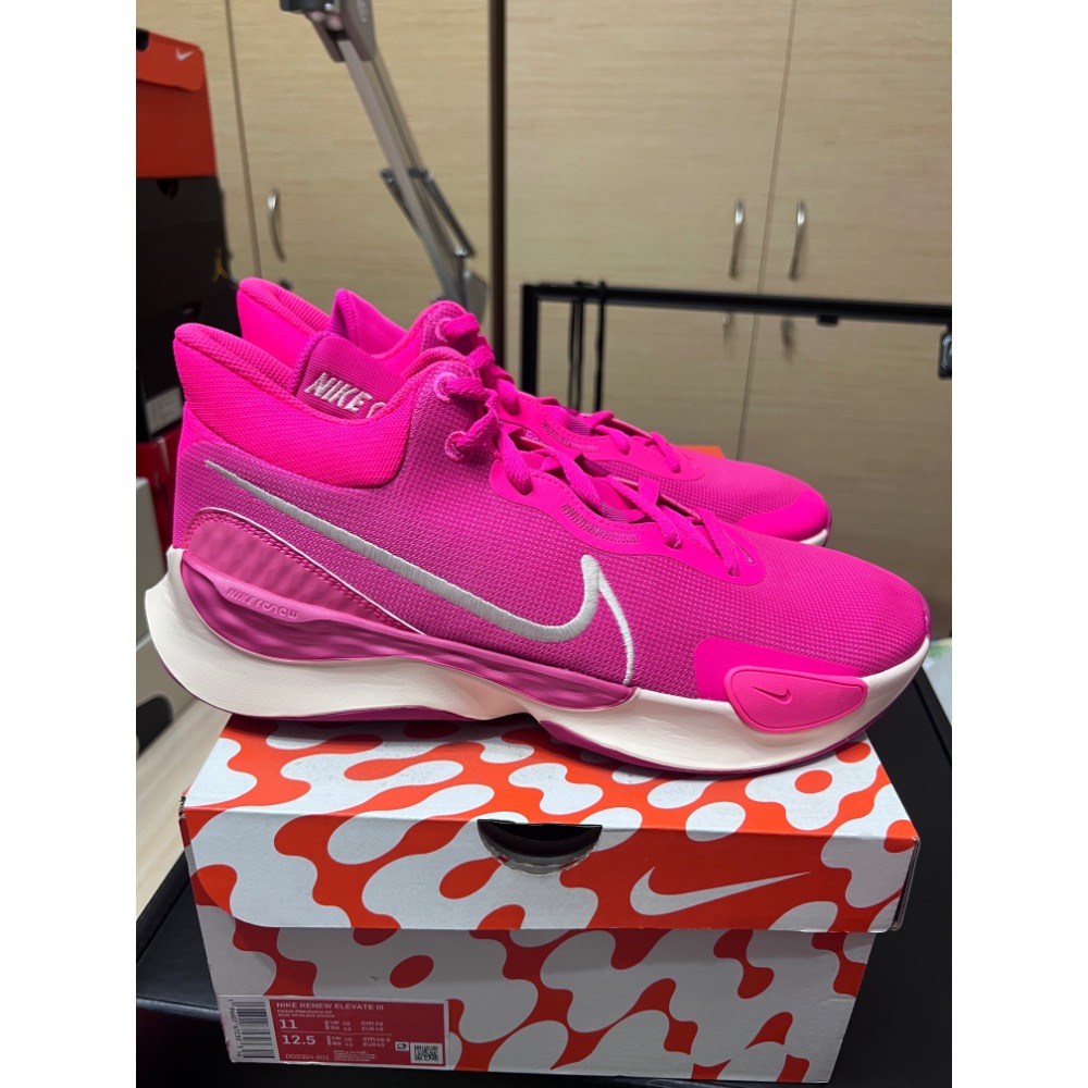 【全新現貨】Nike Renew Elevate 3 實戰籃球鞋 US11 猛烈粉紅 室外場神鞋-細節圖3
