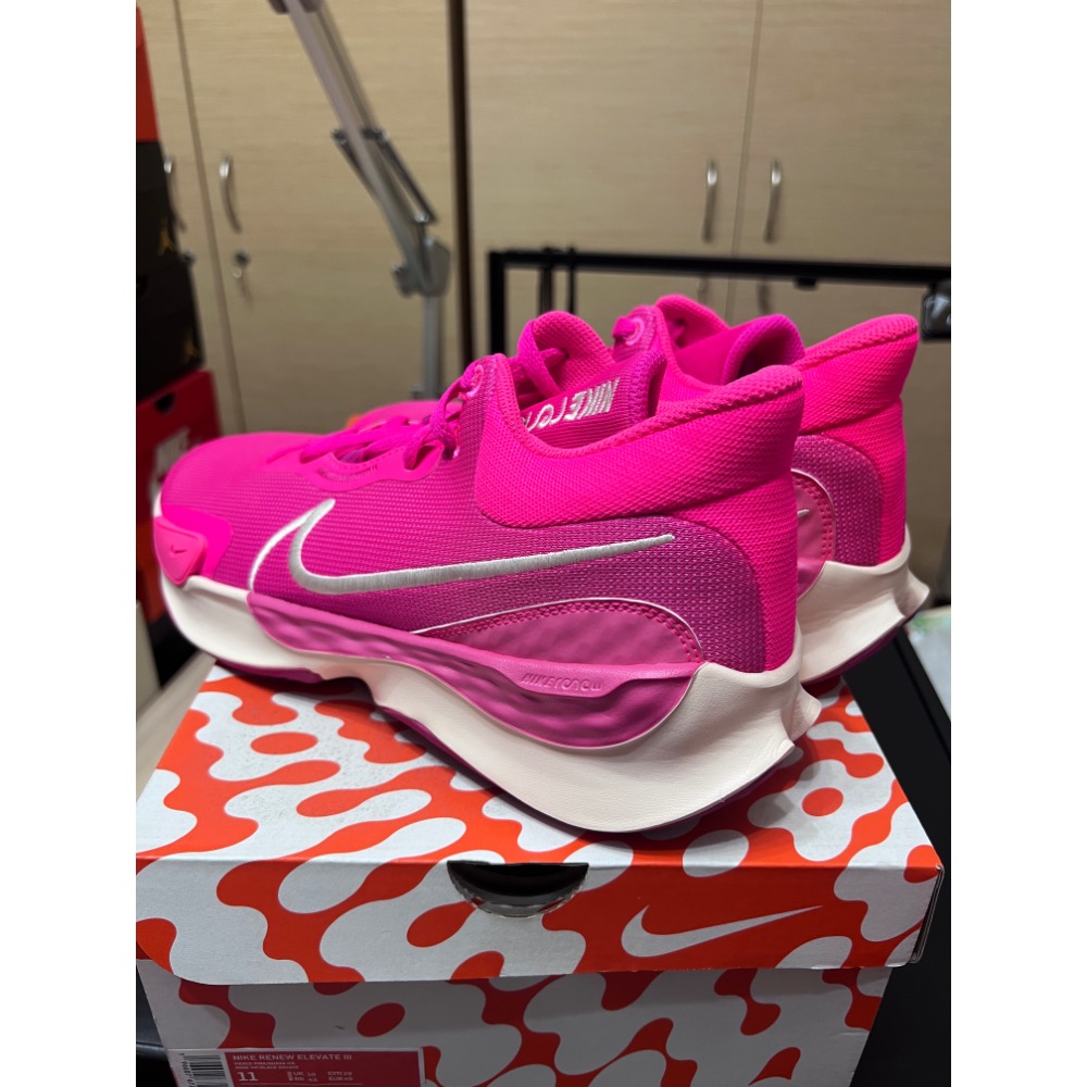 【全新現貨】Nike Renew Elevate 3 實戰籃球鞋 US11 猛烈粉紅 室外場神鞋-細節圖6
