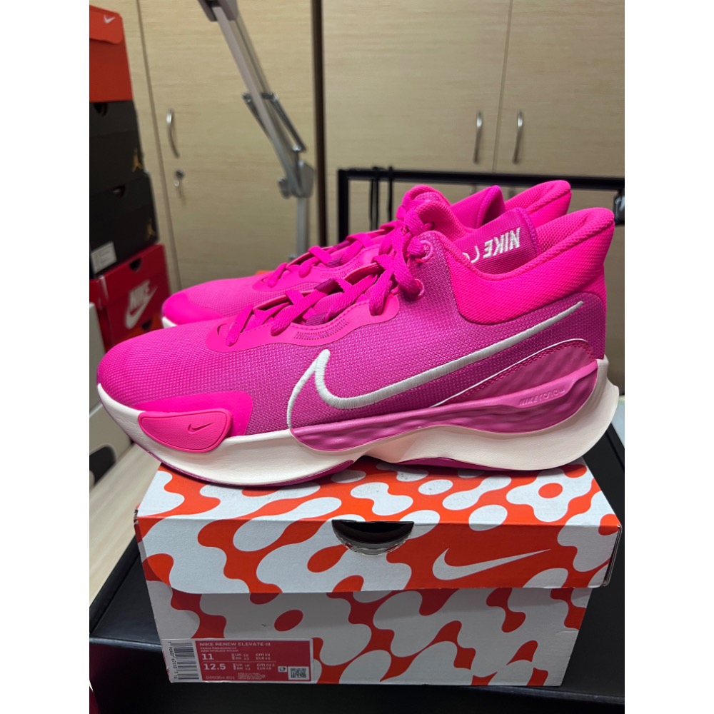 【全新現貨】Nike Renew Elevate 3 實戰籃球鞋 US11 猛烈粉紅 室外場神鞋-細節圖8