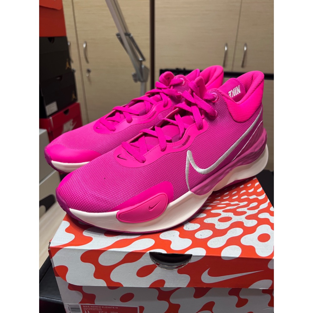 【全新現貨】Nike Renew Elevate 3 實戰籃球鞋 US11 猛烈粉紅 室外場神鞋-細節圖9