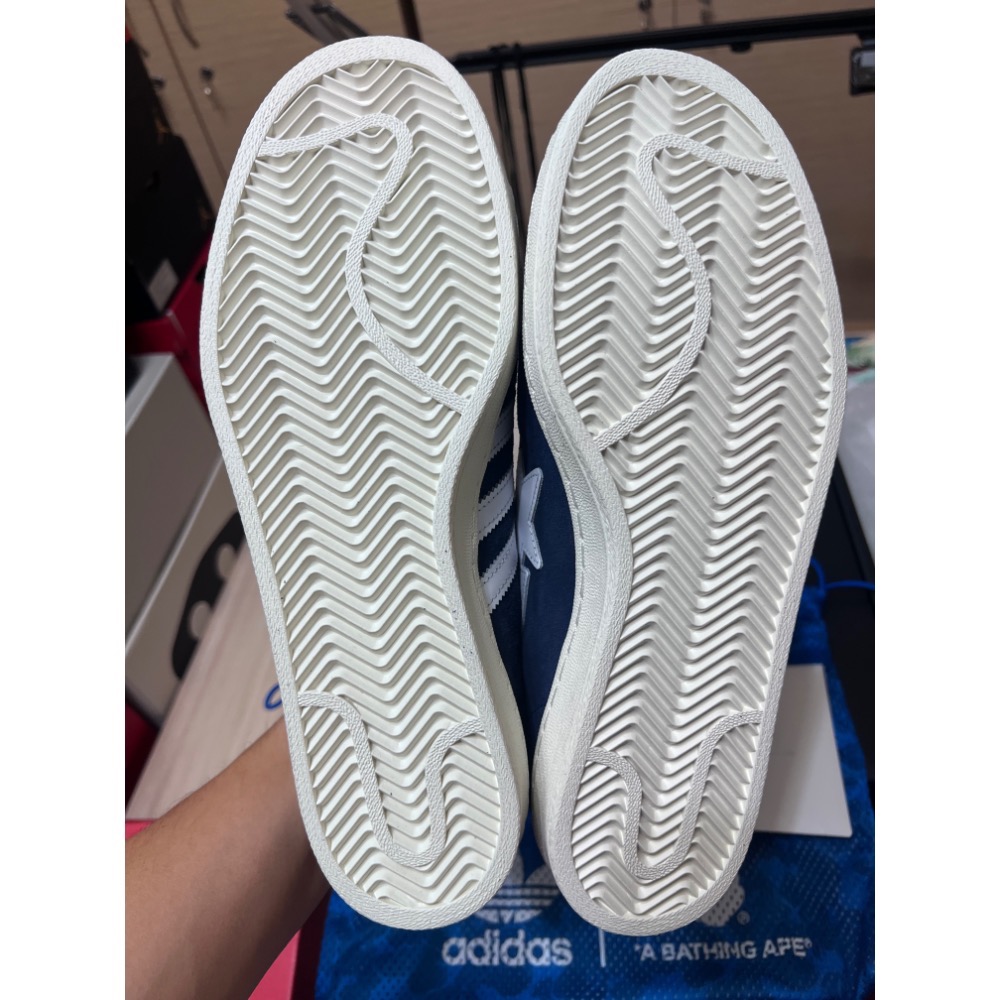 【30週年聯名】Adidas x BAPE Campus 80s 海軍藍 US10.5 黃金碼 不對稱設計-細節圖9