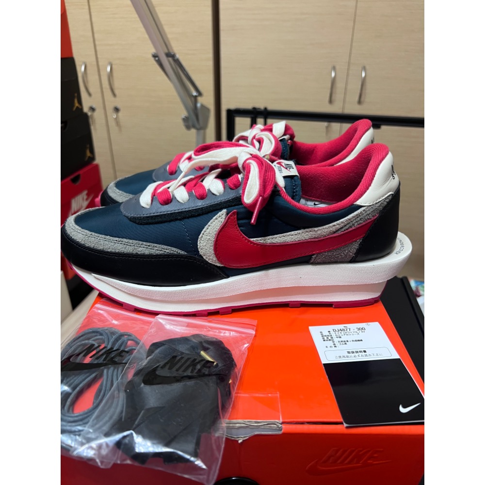 【二手極新】Nike x sacai x UNDERCOVER LDWaffle 深綠紅 US11 三方聯名-細節圖2