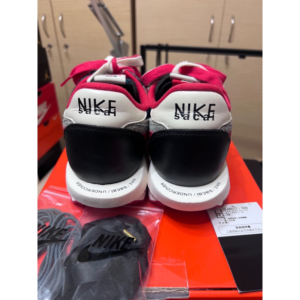 【二手極新】Nike x sacai x UNDERCOVER LDWaffle 深綠紅 US11 三方聯名-細節圖4