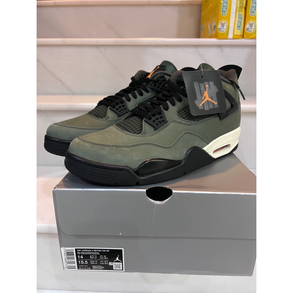 UNDDSK | UNDEFEATED x AJ4 軍綠 聯名 IB1519-200 US14-細節圖2