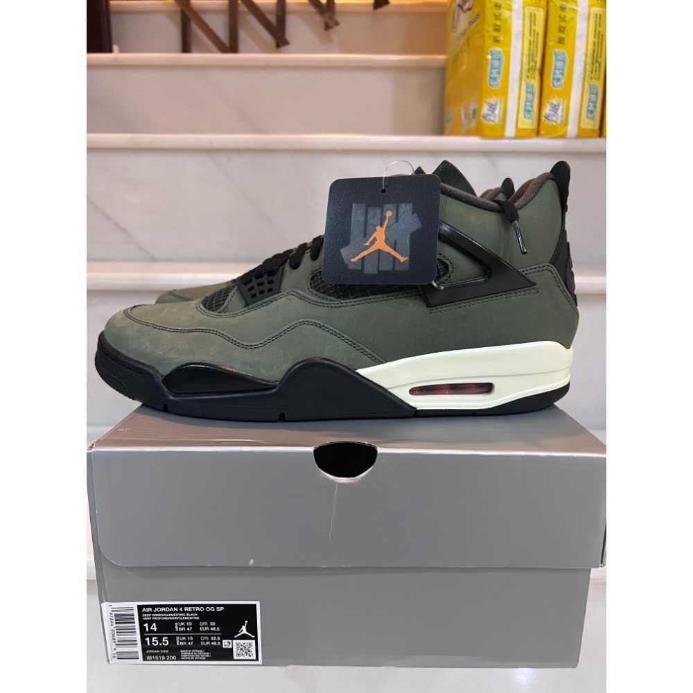 UNDDSK | UNDEFEATED x AJ4 軍綠 聯名 IB1519-200 US14-細節圖3