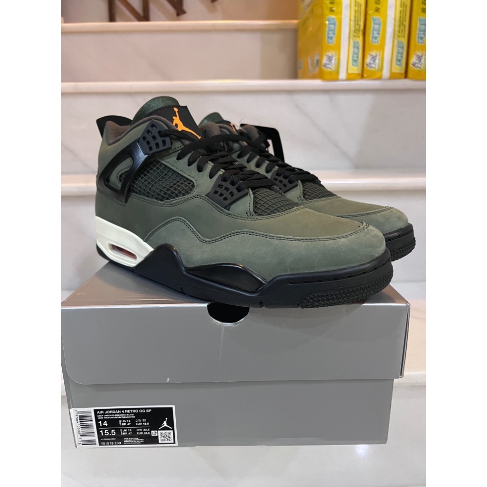 UNDDSK | UNDEFEATED x AJ4 軍綠 聯名 IB1519-200 US14-細節圖8